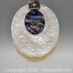 MaxSold Auction: Mother-of-Pearl Pendant with Abalone Inlay, Sterling Silver / 18k Bail - Hatboro (Pennsylvania, USA) PARTNER MANAGED Estate Sale Online Auction -  Jacksonville Road