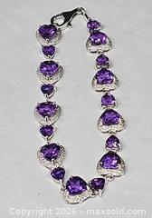 MaxSold Auction: Sterling silver 925 heart shaped deep purple stone bracelet  - Hatboro (Pennsylvania, USA) PARTNER MANAGED Estate Sale Online Auction -  Jacksonville Road