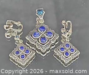 MaxSold Auction: Sterling silver, blue lapis & topaz pendant and earrings  - Hatboro (Pennsylvania, USA) PARTNER MANAGED Estate Sale Online Auction -  Jacksonville Road