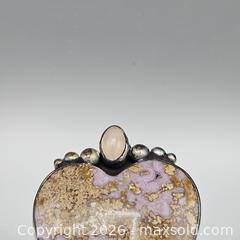 MaxSold Auction: Sterling Silver Heart Pendant with Crazy Lace Agate & Pink Cabochon - Hatboro (Pennsylvania, USA) PARTNER MANAGED Estate Sale Online Auction -  Jacksonville Road