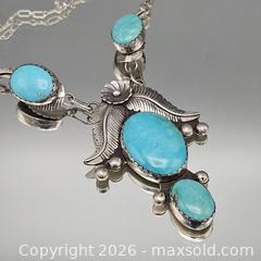 MaxSold Auction: Sterling Silver Necklace with Natural Turquoise Pendant, 16 in - Hatboro (Pennsylvania, USA) PARTNER MANAGED Estate Sale Online Auction -  Jacksonville Road