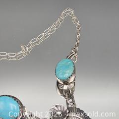 MaxSold Auction: Sterling Silver Necklace with Natural Turquoise Pendant, 16 in - Hatboro (Pennsylvania, USA) PARTNER MANAGED Estate Sale Online Auction -  Jacksonville Road