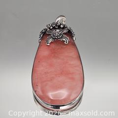 MaxSold Auction: Sterling Silver Pendant with Pink Cabochon & Floral Bail - Hatboro (Pennsylvania, USA) PARTNER MANAGED Estate Sale Online Auction -  Jacksonville Road