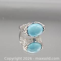 MaxSold Auction: Sterling Silver Ring with Blue Oval Cabochon and Filigree Band - Hatboro (Pennsylvania, USA) PARTNER MANAGED Estate Sale Online Auction -  Jacksonville Road