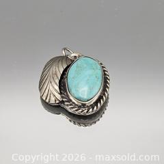 MaxSold Auction: Sterling Silver Turquoise Leaf Pendant with Rope Bezel - Hatboro (Pennsylvania, USA) PARTNER MANAGED Estate Sale Online Auction -  Jacksonville Road