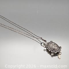 MaxSold Auction: Sterling Silver Turtle Pendant Necklace, 18 in - Hatboro (Pennsylvania, USA) PARTNER MANAGED Estate Sale Online Auction -  Jacksonville Road