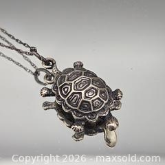 MaxSold Auction: Sterling Silver Turtle Pendant Necklace, 18 in - Hatboro (Pennsylvania, USA) PARTNER MANAGED Estate Sale Online Auction -  Jacksonville Road