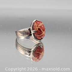 MaxSold Auction: Sterling Silver Women's Ring with Oval Red/Orange Fossilized Coral - Hatboro (Pennsylvania, USA) PARTNER MANAGED Estate Sale Online Auction -  Jacksonville Road