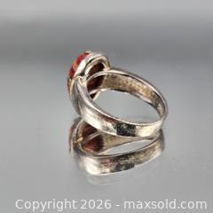 MaxSold Auction: Sterling Silver Women's Ring with Oval Red/Orange Fossilized Coral - Hatboro (Pennsylvania, USA) PARTNER MANAGED Estate Sale Online Auction -  Jacksonville Road