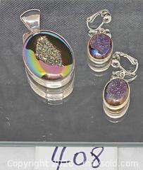 MaxSold Auction: Titanium Druzy 925 Sterling Silver Pendant, Earrings  - Hatboro (Pennsylvania, USA) PARTNER MANAGED Estate Sale Online Auction -  Jacksonville Road