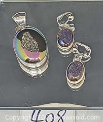 MaxSold Auction: Titanium Druzy 925 Sterling Silver Pendant, Earrings  - Hatboro (Pennsylvania, USA) PARTNER MANAGED Estate Sale Online Auction -  Jacksonville Road