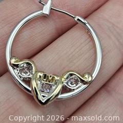 MaxSold Auction: Two-Tone Small Hoop Earrings with Heart-Set Stones - Hatboro (Pennsylvania, USA) PARTNER MANAGED Estate Sale Online Auction -  Jacksonville Road