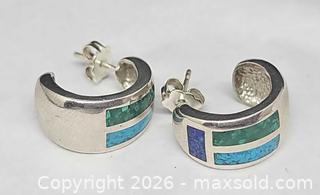 MaxSold Auction: Vintage C. Coleman Co. Turquoise And Lapis Sterling Earrings - Hatboro (Pennsylvania, USA) PARTNER MANAGED Estate Sale Online Auction -  Jacksonville Road