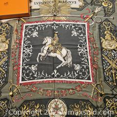 MaxSold Auction: Hermès Silk Carré LVDOVICVS MAGNVS 90 x 90 cm - Hatboro (Pennsylvania, USA) PARTNER MANAGED Estate Sale Online Auction -  Jacksonville Road