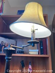 MaxSold Auction: Bronze/Antique Brass Metal Floor Lamp with Bell Shade - Fort Myers (Florida, USA) SELLER MANAGED Moving Online Auction - South Larkwood Square