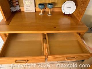 MaxSold Auction: Oregon Pine Hutch w/Base - Fort Myers (Florida, USA) SELLER MANAGED Moving Online Auction - South Larkwood Square