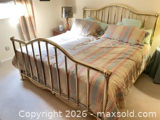 MaxSold Auction: Sleep Number King Brass-Plated Metal Bed Frame with Electric Adjustable Base - Fort Myers (Florida, USA) SELLER MANAGED Moving Online Auction - South Larkwood Square