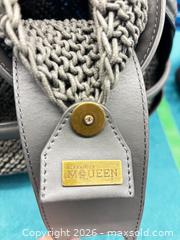 MaxSold Auction: Grey Knitted Handbag with Leather Trim - Whitchurch-Stouffville (Ontario, Canada) SELLER MANAGED Reseller Online Auction - Kennedy Road (STORAGE)