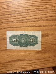 MaxSold Auction: 1923 Dominion of Canada 25 cent banknote  - Kingston (Ontario, Canada) SELLER MANAGED Downsizing Online Auction - Juniper Drive