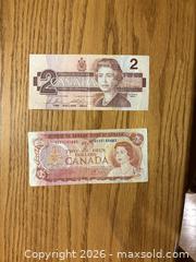 MaxSold Auction: (2) Vintage Canada $2 dollar bills  - Kingston (Ontario, Canada) SELLER MANAGED Downsizing Online Auction - Juniper Drive