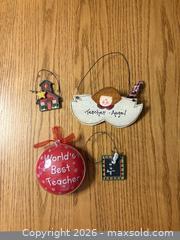 MaxSold Auction: Lot of 4 Teacher Christmas Ornaments  - Kingston (Ontario, Canada) SELLER MANAGED Downsizing Online Auction - Juniper Drive