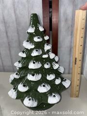 MaxSold Auction: 12in Glazed Ceramic Tabletop Christmas Tree, Dark Green - Warwick (Rhode Island, USA) SELLER MANAGED Reseller Online Auction - Warwick Avenue