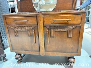 MaxSold Auction: Art Deco Sideboard Buffet with Mirror - Warwick (Rhode Island, USA) SELLER MANAGED Reseller Online Auction - Warwick Avenue