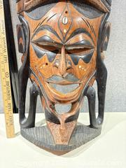 MaxSold Auction: Carved Hardwood Tribal/Ceremonial Wall Mask, ~30" Tall - Warwick (Rhode Island, USA) SELLER MANAGED Reseller Online Auction - Warwick Avenue