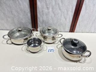 MaxSold Auction: Cuisine-Cookware "Command Performance" 18/10 Stainless 4-Piece Set - Warwick (Rhode Island, USA) SELLER MANAGED Reseller Online Auction - Warwick Avenue