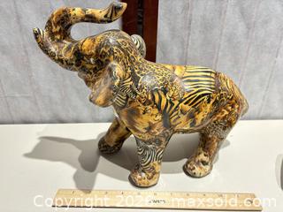 MaxSold Auction: Lot of 2: Patchwork Elephant and Decoupage Wall Pocket - Warwick (Rhode Island, USA) SELLER MANAGED Reseller Online Auction - Warwick Avenue