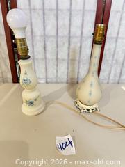 MaxSold Auction: Lot of 2 Vintage Mid-Century Milk Glass Table Lamps with Metal Bases - Warwick (Rhode Island, USA) SELLER MANAGED Reseller Online Auction - Warwick Avenue