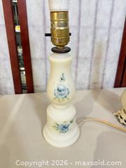 MaxSold Auction: Lot of 2 Vintage Mid-Century Milk Glass Table Lamps with Metal Bases - Warwick (Rhode Island, USA) SELLER MANAGED Reseller Online Auction - Warwick Avenue
