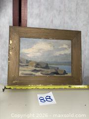 MaxSold Auction: Original Oil Painting Coastal Seascape on Board, 14" x 12" - Warwick (Rhode Island, USA) SELLER MANAGED Reseller Online Auction - Warwick Avenue