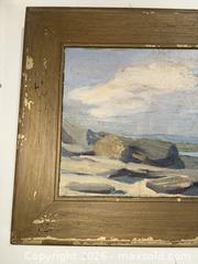 MaxSold Auction: Original Oil Painting Coastal Seascape on Board, 14" x 12" - Warwick (Rhode Island, USA) SELLER MANAGED Reseller Online Auction - Warwick Avenue