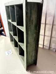 MaxSold Auction: Wood Cubby Display Shadow Box, 9-Compartment 3x3 Grid - Warwick (Rhode Island, USA) SELLER MANAGED Reseller Online Auction - Warwick Avenue