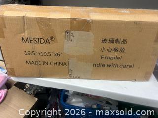 MaxSold Auction: MESIDA 19.5"x19.5"x6" Fire Pit Glass Wind Guard new in box  - Brampton (Ontario, Canada) PARTNER MANAGED Reseller Online Auction - Rosedale Avenue West, Brampton, On, Canada