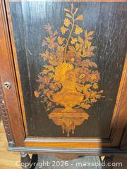 MaxSold Auction: Antique Inlaid Veneered Wooden Side Cabinet (Victorian/Edwardian) - Clarkstown (New York, USA) SELLER MANAGED Downsizing Online Auction -  Old Mill Road