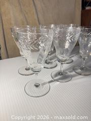 MaxSold Auction: Etched Glass Stemware Lot, 10 Pieces (Goblets & Coupes) - Clarkstown (New York, USA) SELLER MANAGED Downsizing Online Auction -  Old Mill Road