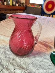 MaxSold Auction: Lot of 2 Blown Glass Decorative Pitchers (Large + Small Creamer) - Clarkstown (New York, USA) SELLER MANAGED Downsizing Online Auction -  Old Mill Road