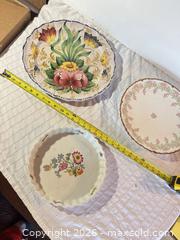 MaxSold Auction: Lot of 3 Glazed Ceramic Floral Decorative Plates, ~11–12" - Clarkstown (New York, USA) SELLER MANAGED Downsizing Online Auction -  Old Mill Road