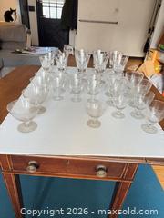 MaxSold Auction: Mixed Stemmed Glassware, Approx. 24 Clear Glasses - Clarkstown (New York, USA) SELLER MANAGED Downsizing Online Auction -  Old Mill Road