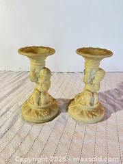 MaxSold Auction: Pair of Ivory/Cream Resin Candlesticks, 6–8 in - Clarkstown (New York, USA) SELLER MANAGED Downsizing Online Auction -  Old Mill Road