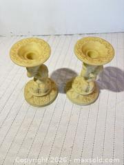 MaxSold Auction: Pair of Ivory/Cream Resin Candlesticks, 6–8 in - Clarkstown (New York, USA) SELLER MANAGED Downsizing Online Auction -  Old Mill Road