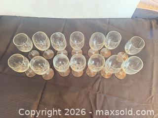 MaxSold Auction: Set of 14 Clear Glass Stemmed Wine Glasses - Clarkstown (New York, USA) SELLER MANAGED Downsizing Online Auction -  Old Mill Road