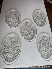 MaxSold Auction: Set of 5 Oval Pressed Glass Relish Plates with Paisley Motif - Clarkstown (New York, USA) SELLER MANAGED Downsizing Online Auction -  Old Mill Road