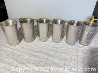 MaxSold Auction: Set of 6 Hammered Metal Drinking Tumblers - Clarkstown (New York, USA) SELLER MANAGED Downsizing Online Auction -  Old Mill Road