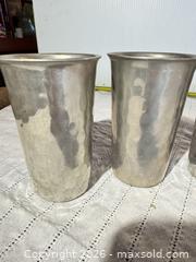 MaxSold Auction: Set of 6 Hammered Metal Drinking Tumblers - Clarkstown (New York, USA) SELLER MANAGED Downsizing Online Auction -  Old Mill Road