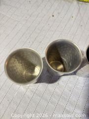MaxSold Auction: Set of 6 Hammered Metal Drinking Tumblers - Clarkstown (New York, USA) SELLER MANAGED Downsizing Online Auction -  Old Mill Road