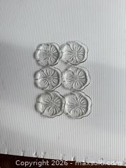 MaxSold Auction: Set of 6 Small Flower-Shaped Clear Glass Dishes / Coasters - Clarkstown (New York, USA) SELLER MANAGED Downsizing Online Auction -  Old Mill Road
