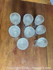 MaxSold Auction: Set of 8 Clear Pressed Glass Hobnail Stemmed Goblets - Clarkstown (New York, USA) SELLER MANAGED Downsizing Online Auction -  Old Mill Road